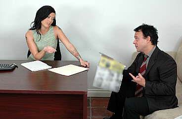 Jezebelle Bond and Kurt Lockwood in Jezebelle Bond fucking in the desk with her black hair episode