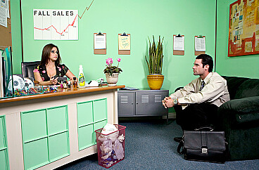 Rachel Roxxx and Charles Dera in Bad girl Rachel Roxxx fucking in the desk with her piercings episode