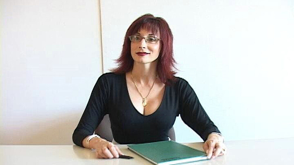 Stacy Fillmore fucking in the desk with her glasses