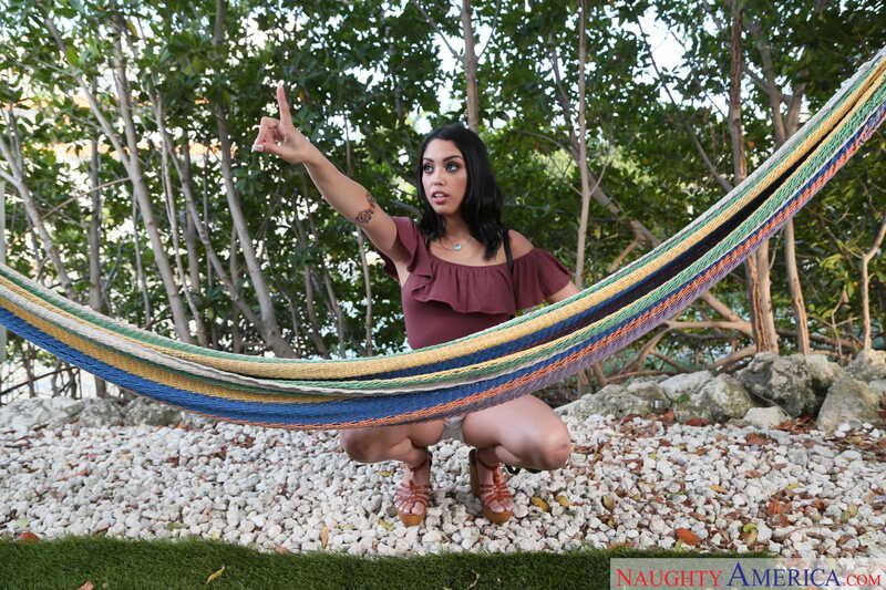 Latin Adultery Vanessa Sky porn scene 'Vanessa Sky fucking in the couch with her bubble butt' - Vanessa Sky is posing in a hammock for Naughty America.com