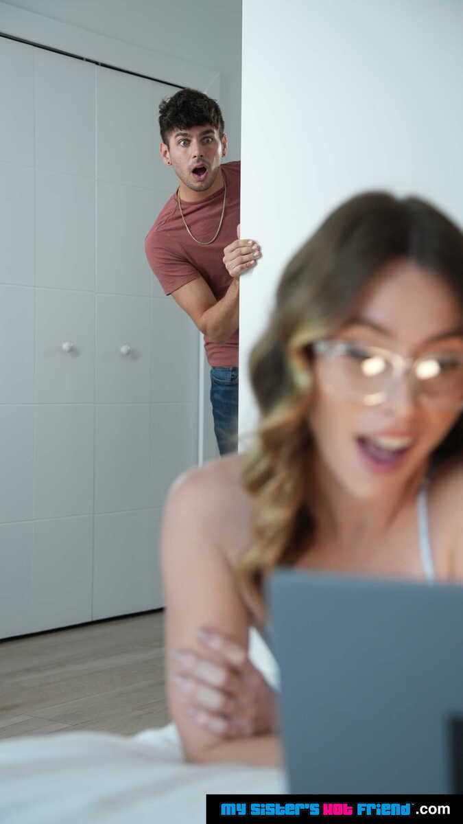 My Sister's Hot Friend Anya Olsen porn scene 'Sexy Anya Olsen finds a  Friday deal that she can't resist, a big stiff cock' - Anya Olsen is a sexy girl with glasses and a laptop.