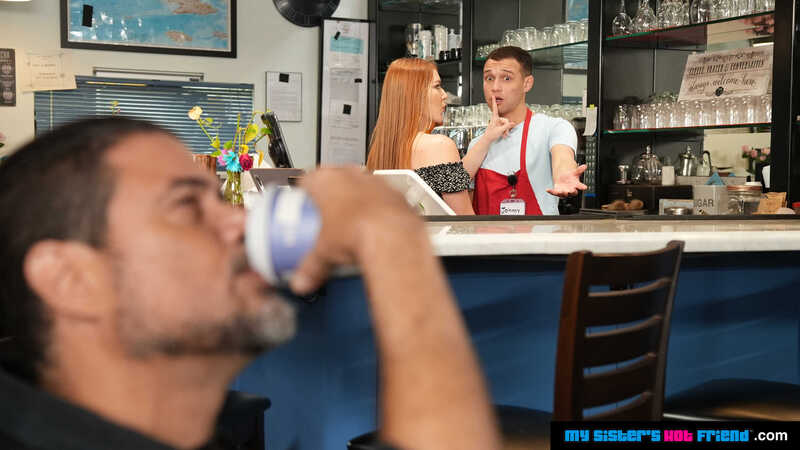 My Sister's Hot Friend Harper Red porn scene 'Busty redhead, Harper Red, is so wet and horny that she must get dick in the café this instant ' - Harper Red ding is a bartender at a bar.