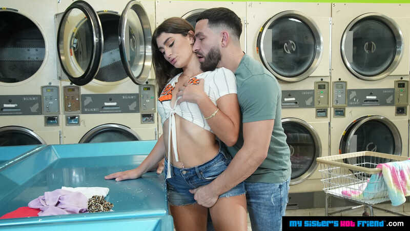 My Sister's Hot Friend Mae Milano porn scene 'Bubble butt brunette Mae Milano gets fucked in the laundromat by friend's brother' - Mae Milano and her boyfriend are having sex in a laundromat.