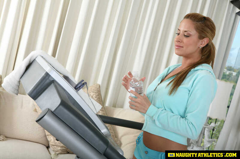 In the August Naughty America porn scene 'August fucking when working out' from Naughty Athletics, August 2013